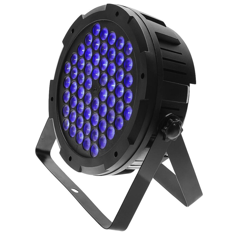 תותח פנס אולטרה סגול 60 לדים עם מיקרופון מובנה ותאורה לפי קצב המוזיקה למסיבות פול מון