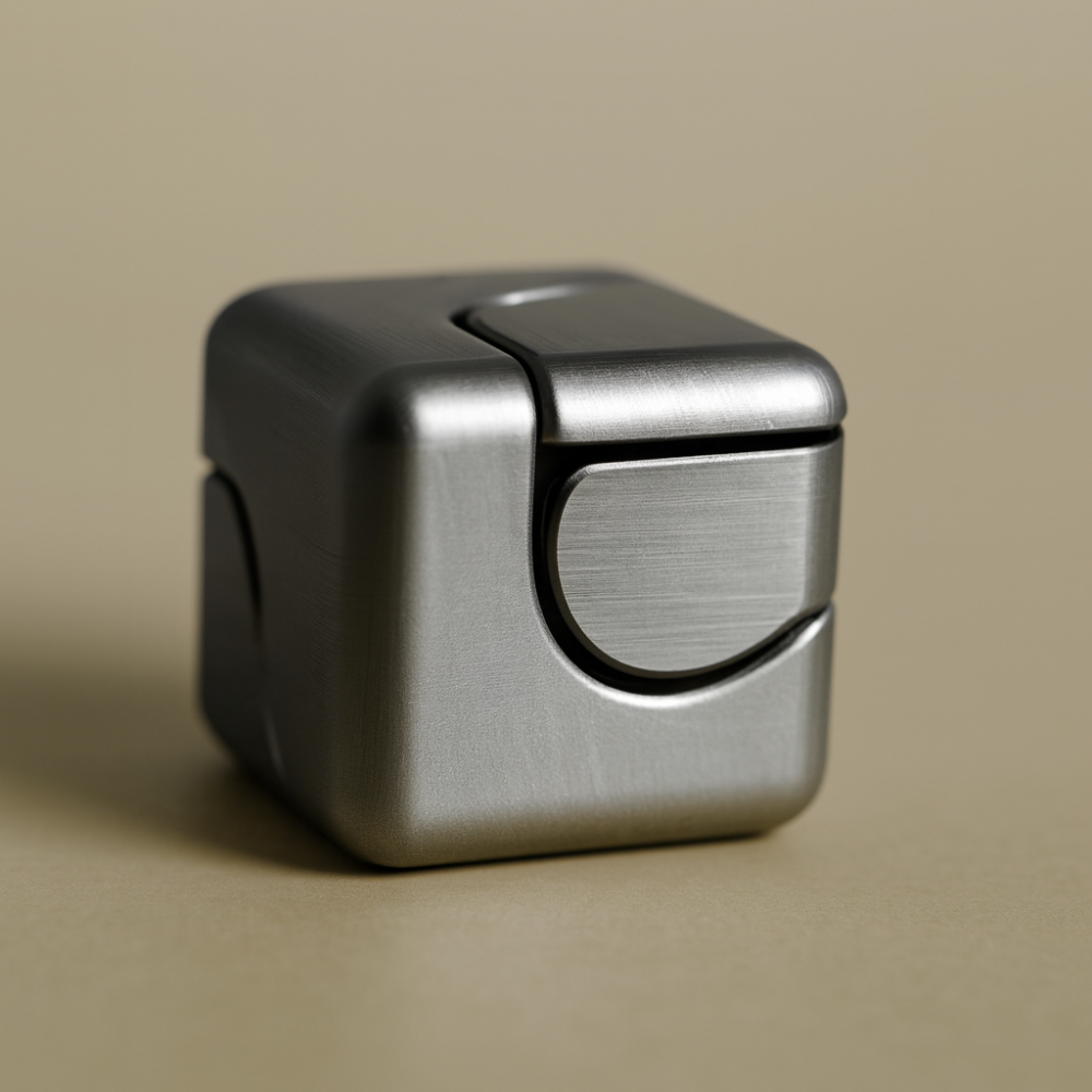 Alternative view of קוביית ספינר מתכתית כסופה – עיצוב יוקרתי להפגת מתחים