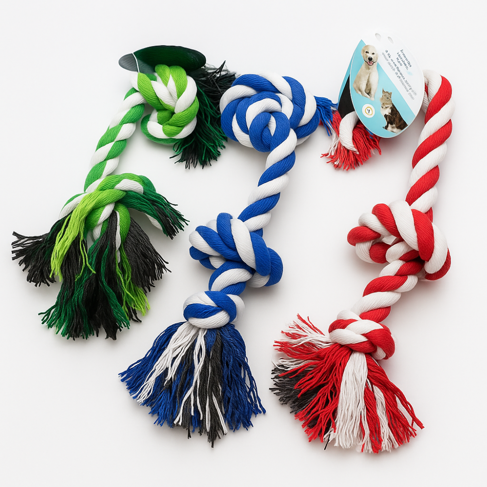 חבל לכלב  – 22×6 ס"מ (אדום, ירוק, כחול)