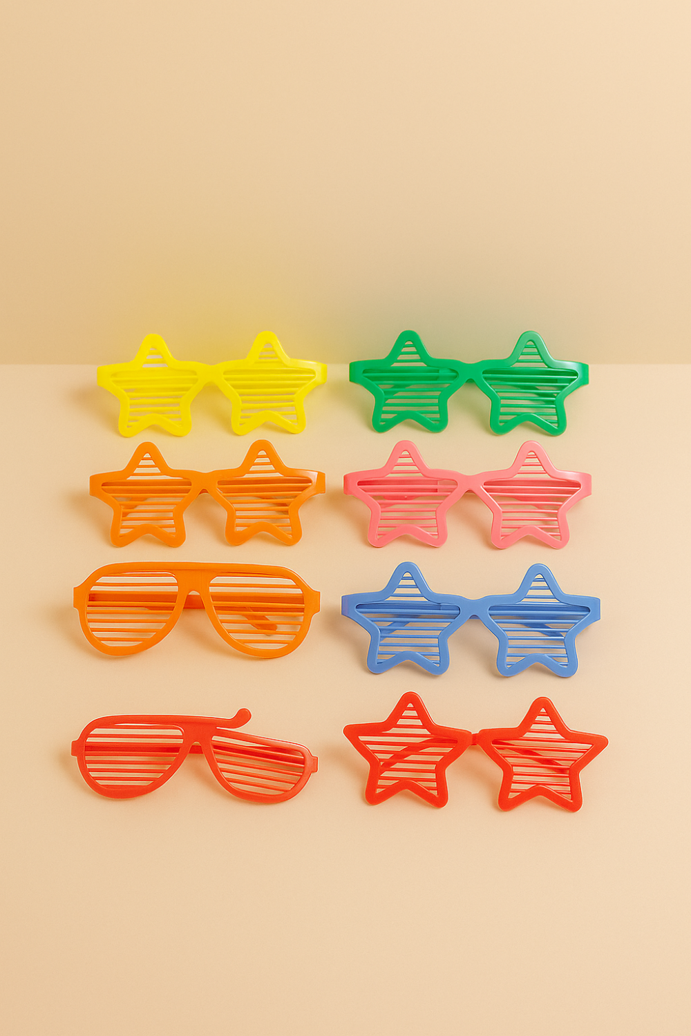 משקפי מסיבה ענקיות פסים צבעוניים – 30×10 ס"מ - 6 יחידות