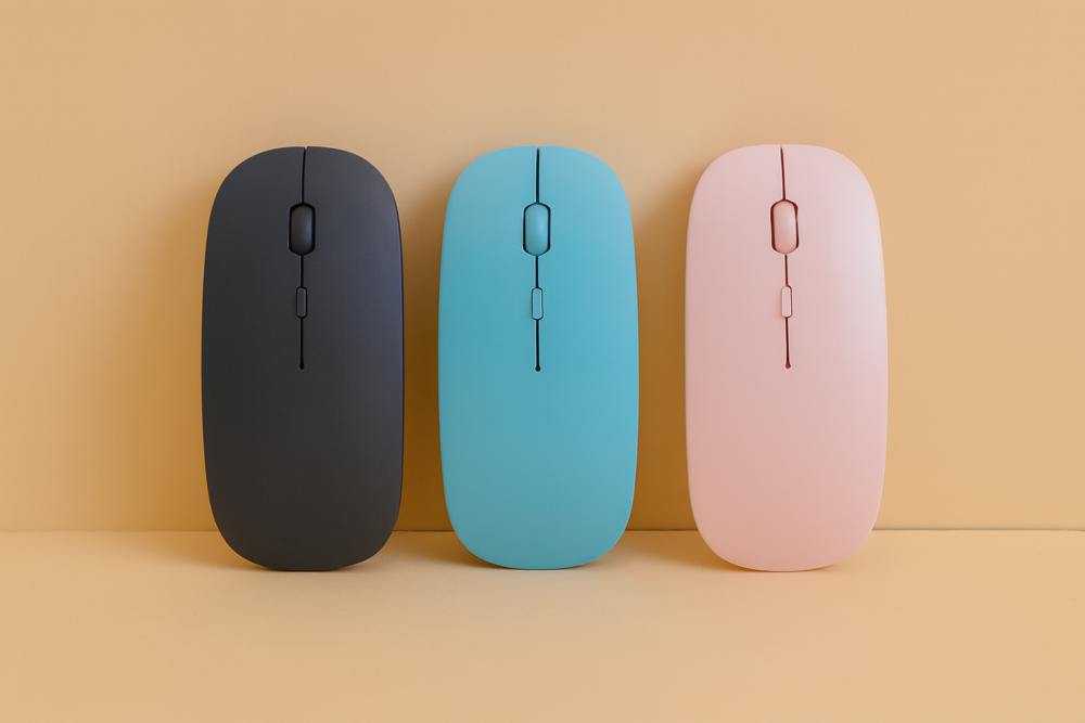 עכבר אלחוטי צבעוני PVC – 19X12 ס"מ