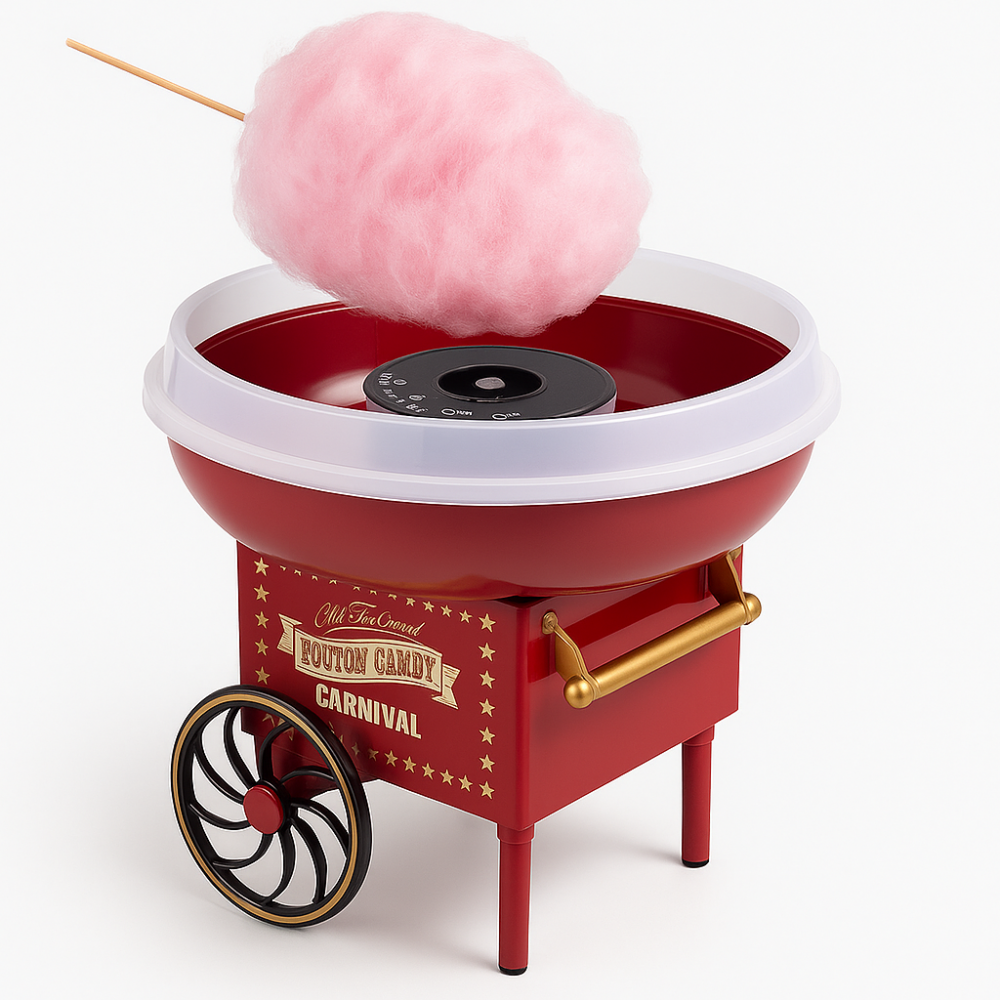 מכונת סוכר וינטג' קרנבל – עיצוב רטרו להכנת צמר גפן מתוק בבית!