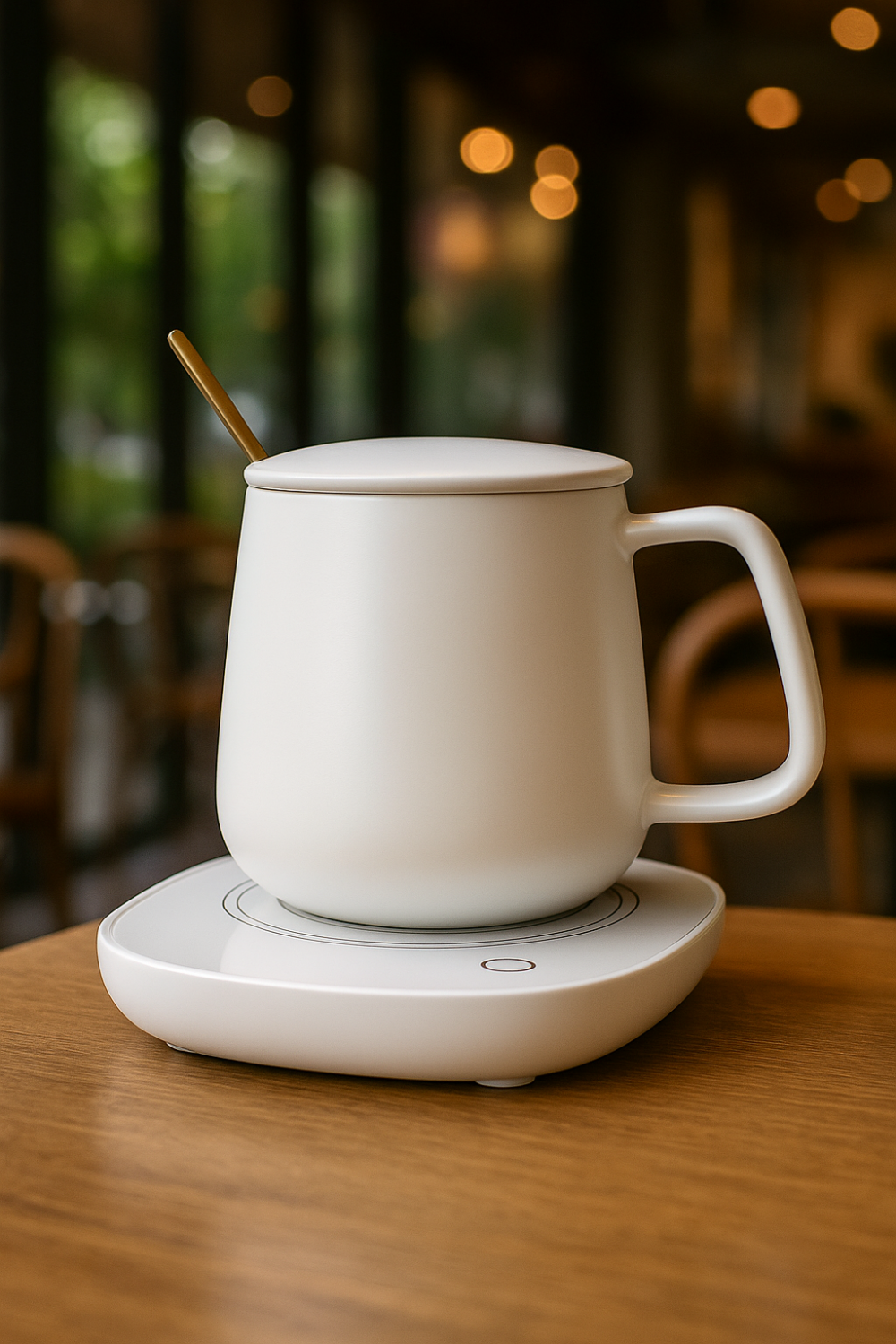 פלטת חימום לכוס קפה - לבן