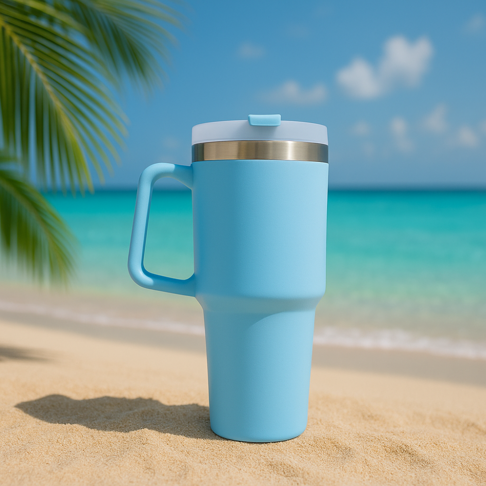 בקבוק סטנלי תכלת | בקבוק טרמי בעיצוב מודרני – 900 מ"ל