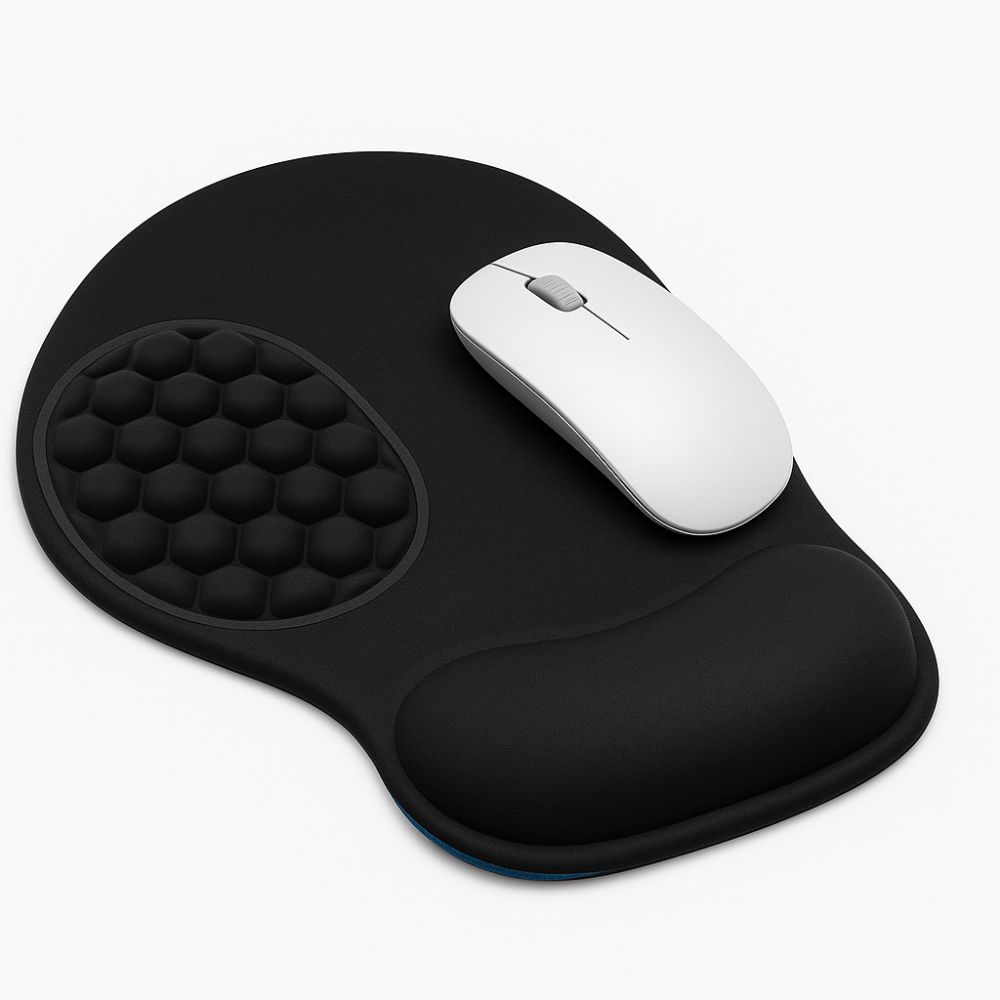 משטח לעכבר עם תמיכה בשורש כף היד – לנוחות מקסימלית בזמן עבודה