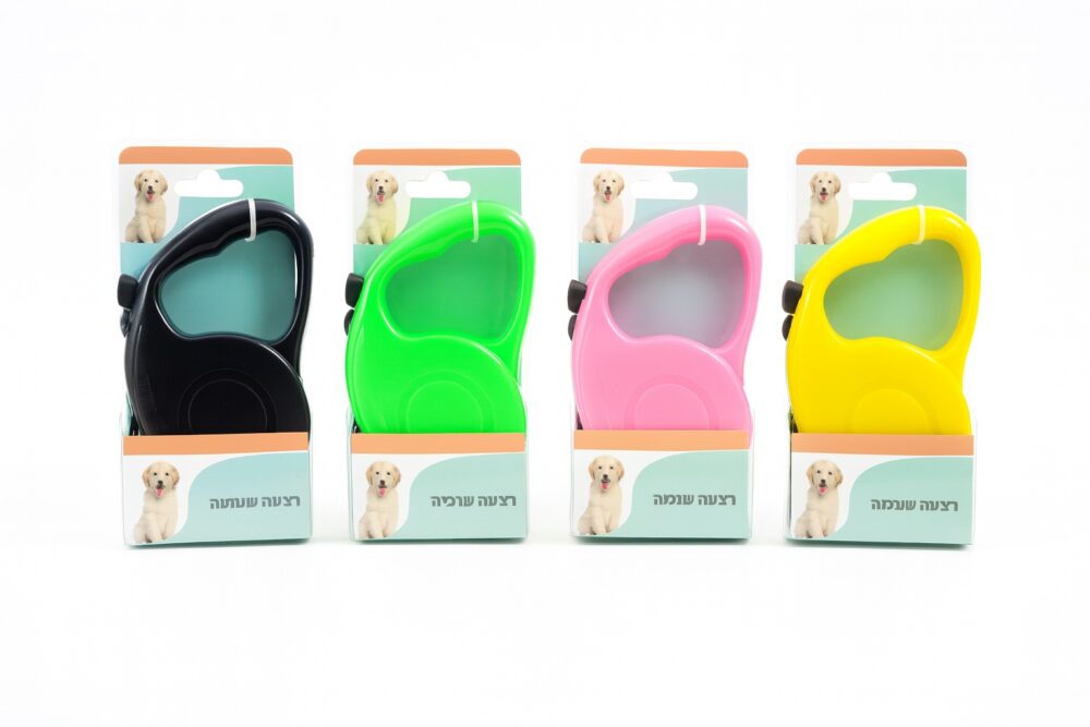 רצועה לכלב נשלפת וצבעונית – 3 מטר