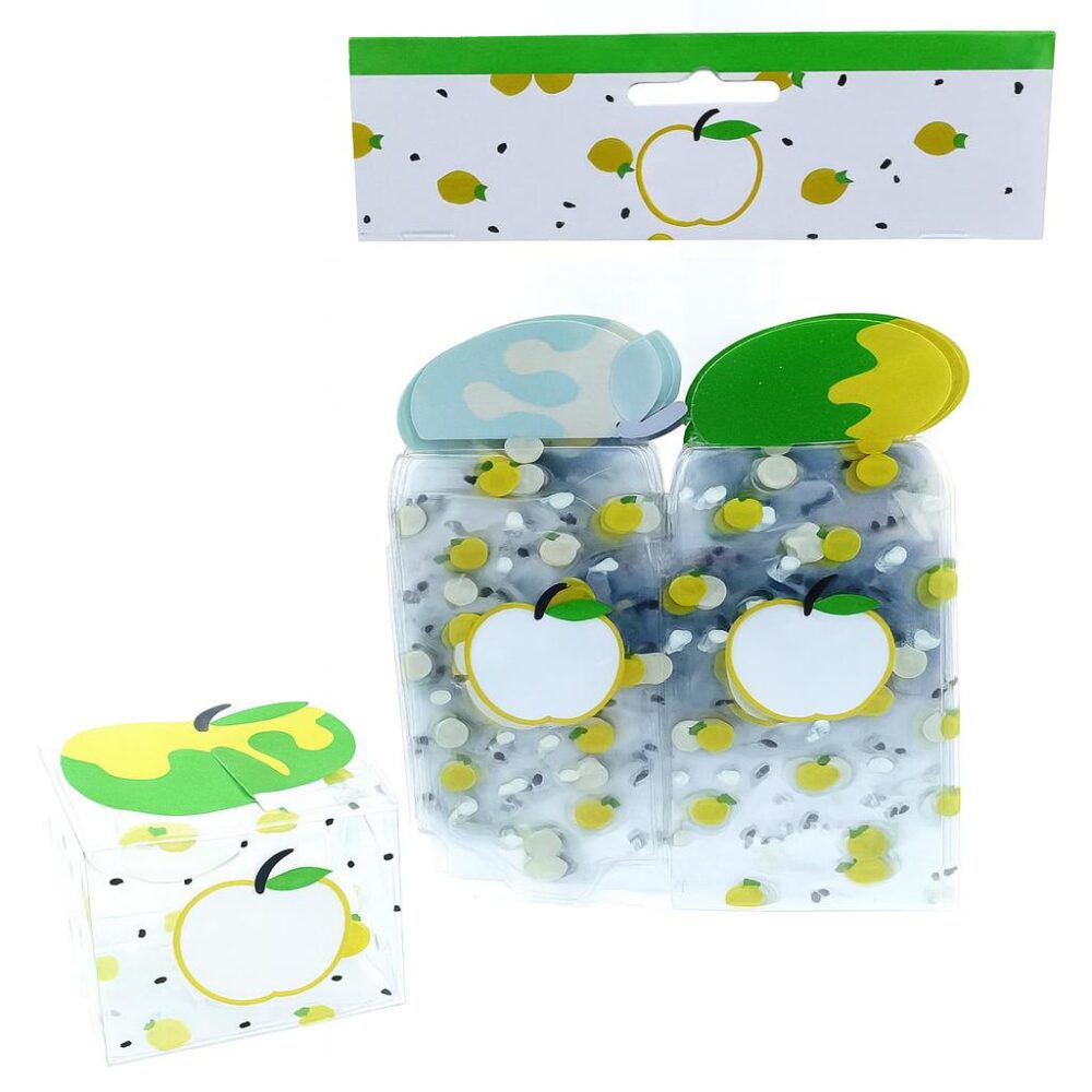 קופסאות אירוז PVC שנה טובה ומתוקה 6×6 ס"מ - 12 יחידות