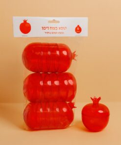קופסאות רימון אדום שקוף – 7.5 ס"מ – 6 יחידות