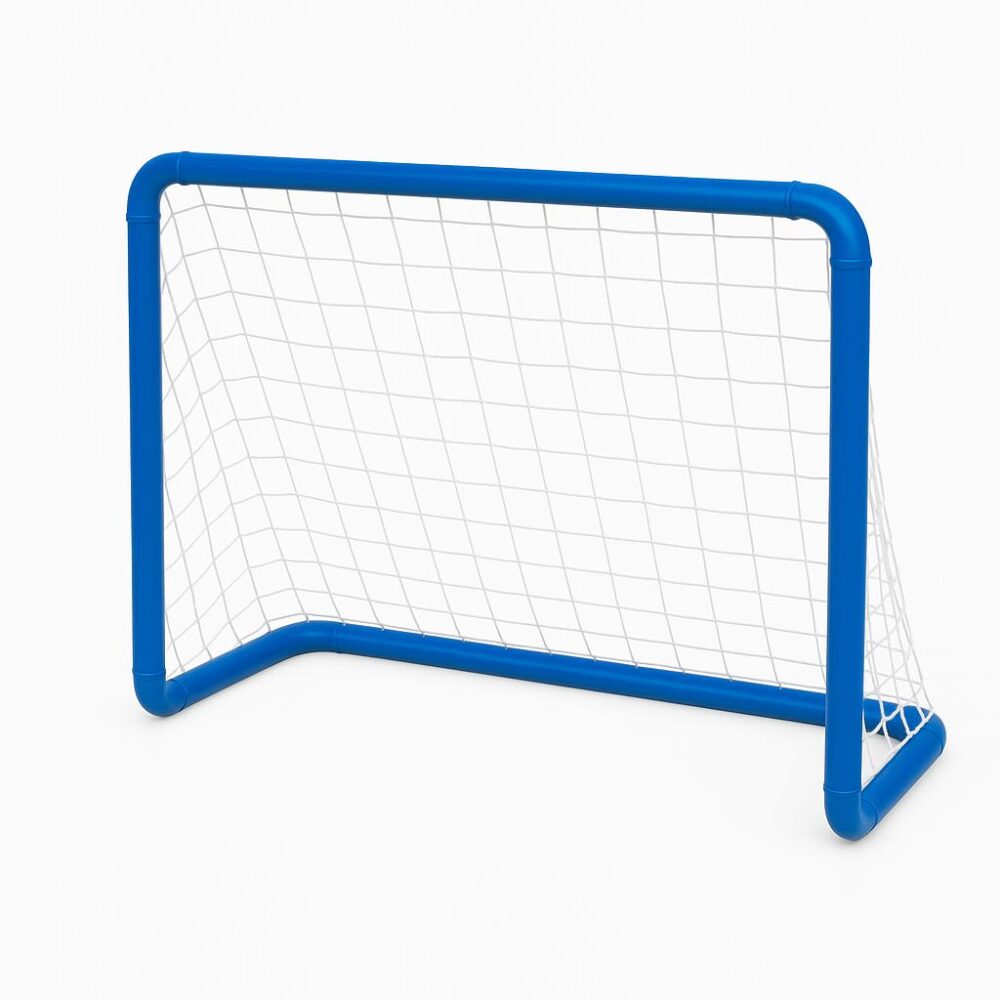 שער משחק לילדים + כדורגל גומי – 46×31×18 ס"מ