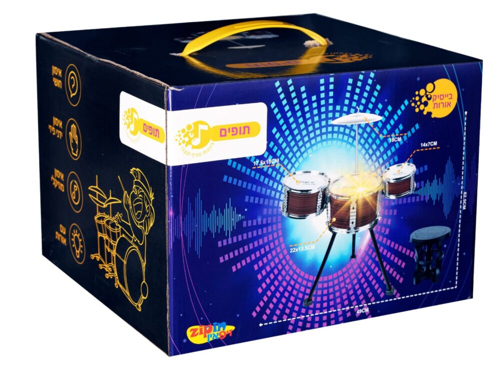 ערכת תופים לילדים – סט מוזיקלי חווייתי בקופסה