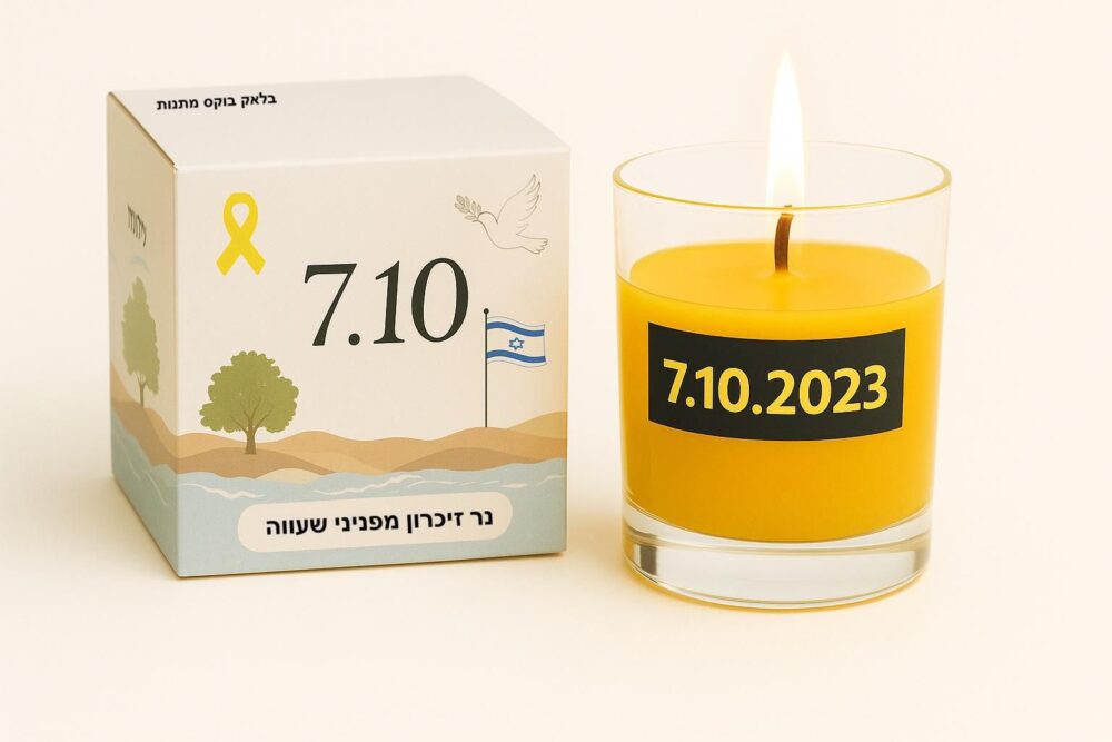 נר זיכרון 7.10 – מארז סמלי של אור וזיכרון