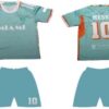 חליפת כדורגל מדים אינטר מיאמי – דגם מסי 10 טורקיז-כתום – מידה 4