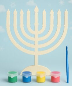 ערכת יצירה לחנוכה – חנוכייה מעץ לצביעה
