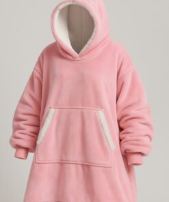 הודי-שמיכה פרימיום פליז – ורוד פופ