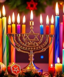 מארז 44 נרות חנוכה צבעוניים