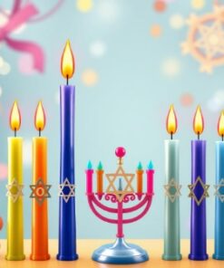 מארז 45 נרות חנוכה גבוהים איכותיים - לא נוטף