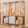 מתקן אחסון ותלייה לבגדים  | גודל גדול עם כיסוי בד (שחור)