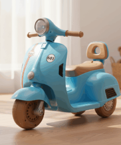 אופנוע ווספה חשמלית לילדים 6V – דגם רטרו כחול