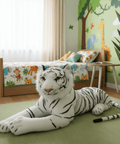 בובת טיגריס לבן 45 ס"מ | רכה, מחבקת ומרשימה במיוחד