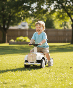 ווספה חשמלית לילדים 6V – דגם רטרו שמנת