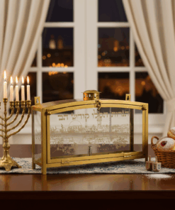 בית לחנוכיה דגם המשכן – מגן רוח איכותי– 35×23×8.3 ס״מ