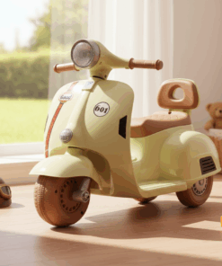 אופנוע ווספה חשמלית לילדים 6V – דגם רטרו פיסטוק