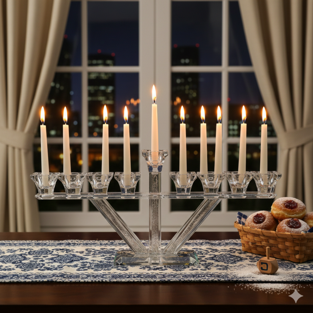 חנוכיה מעוצבת - דגם משואה - 6*40*17