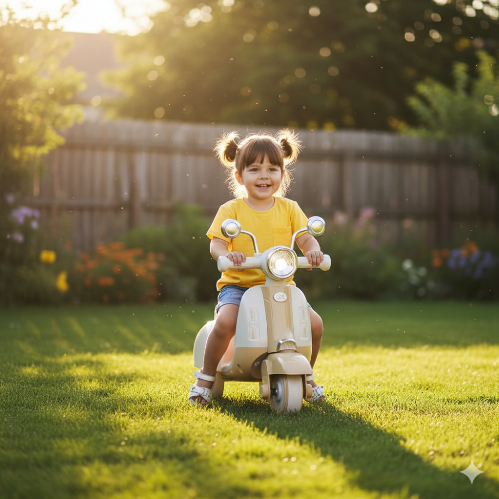 בימבה לילדים רטרו חום קפה – קלאסית, יציבה וקלה לנשיאה