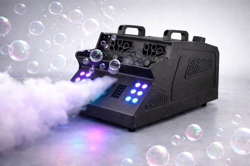 מכונת בועות ועשן LED כפולה – אפקט במה לאירועים