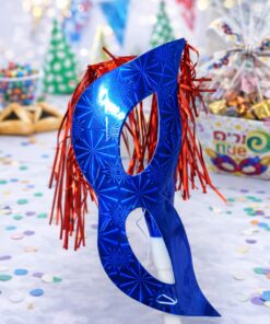 מנשף מסכת פורים מנצנצת עם קישוטים