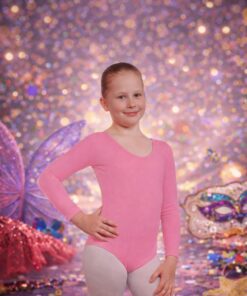 בגד גוף ורוד  לילדות – לפורים / ריקוד / הופעות מידה 10-12