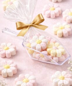 כף עם מרשמלו פרחים