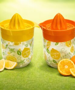 מסחטת הדרים ידנית עם צנצנת זכוכית