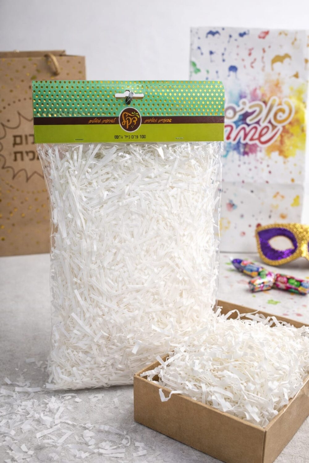 נייר גרוס לבן לאריזות ומתנות 100 גרם