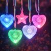 מארז 48 שרשראות LED לב / כוכב מוארת | אביזר זוהר למסיבות ואירועים