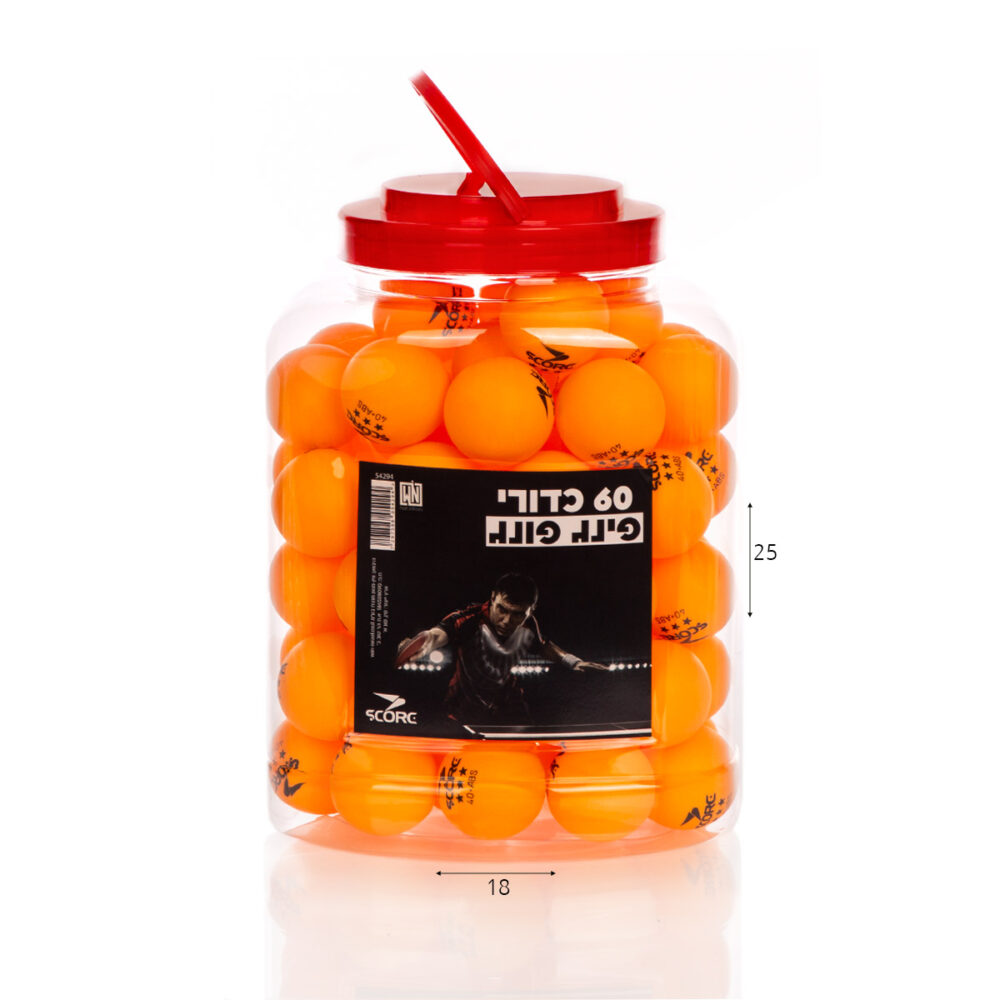 Alternative view of כדורי פינג פונג -דלי 60 יח – צבע כתום