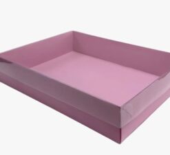 מגש וקופסא תכלת לעוגה ורוד פרימיום – בסיס מושלם למארזי מתנה ועוגות