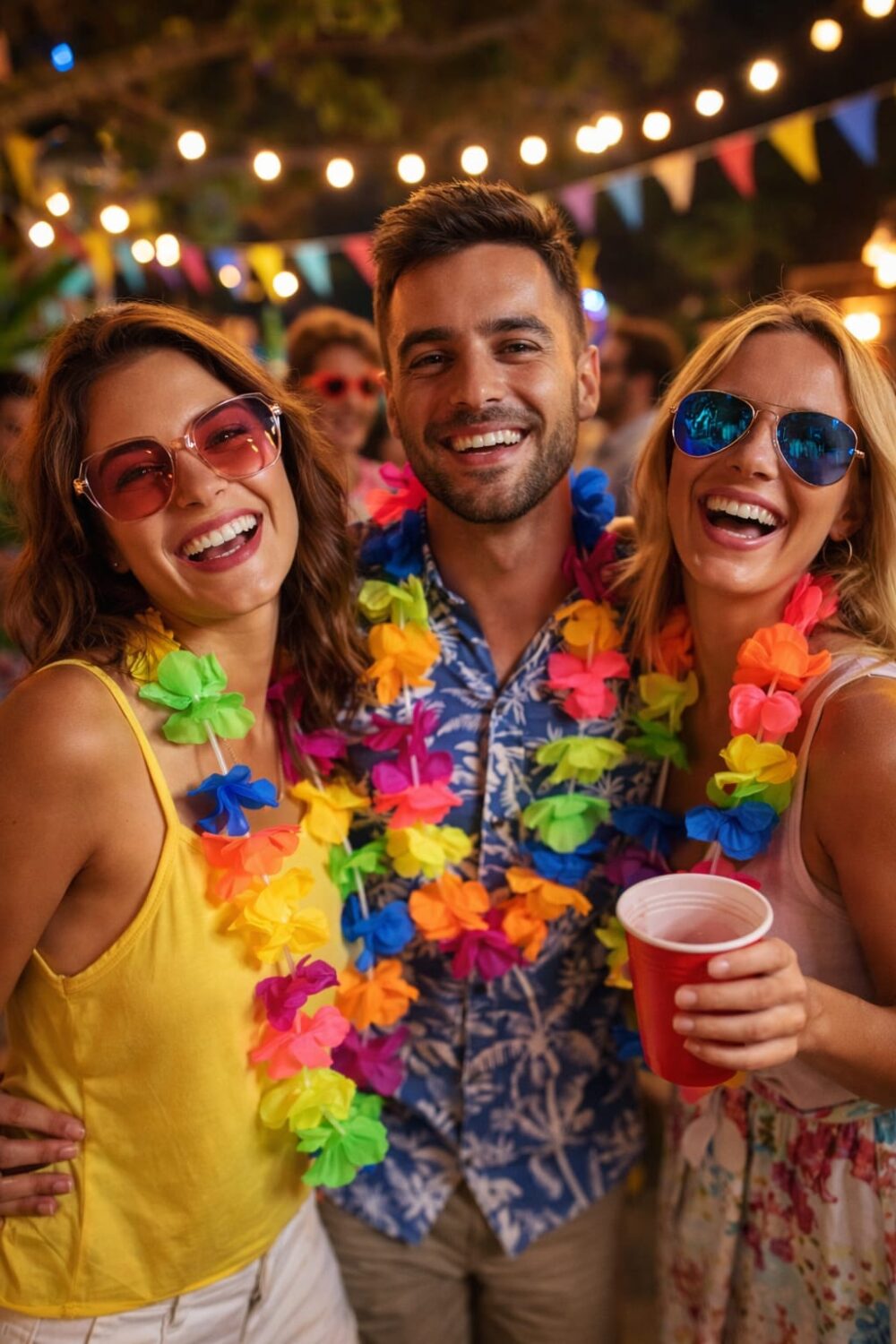 שרשרת פרחים צבעונית | קישוט חגיגי למסיבות ואירועים