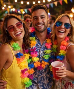 שרשרת פרחים צבעונית | קישוט חגיגי למסיבות ואירועים