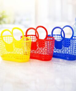 סל פלסטיק צבעוני עם ידיות – רב שימושי