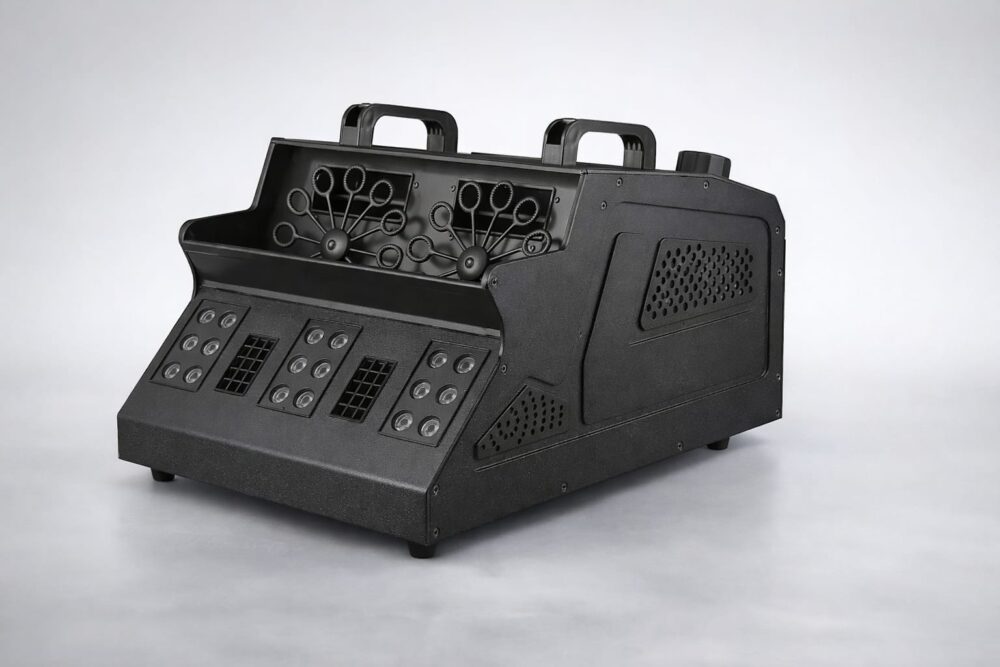 Alternative view of מכונת בועות ועשן LED כפולה – אפקט במה לאירועים