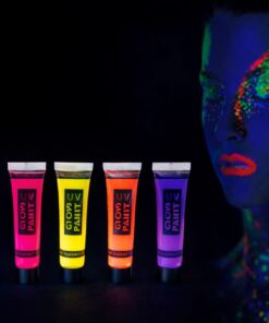 צבעי גוף זוהרים UV לפורים – איפור ניאון זוהר למסיבות ותחפושות