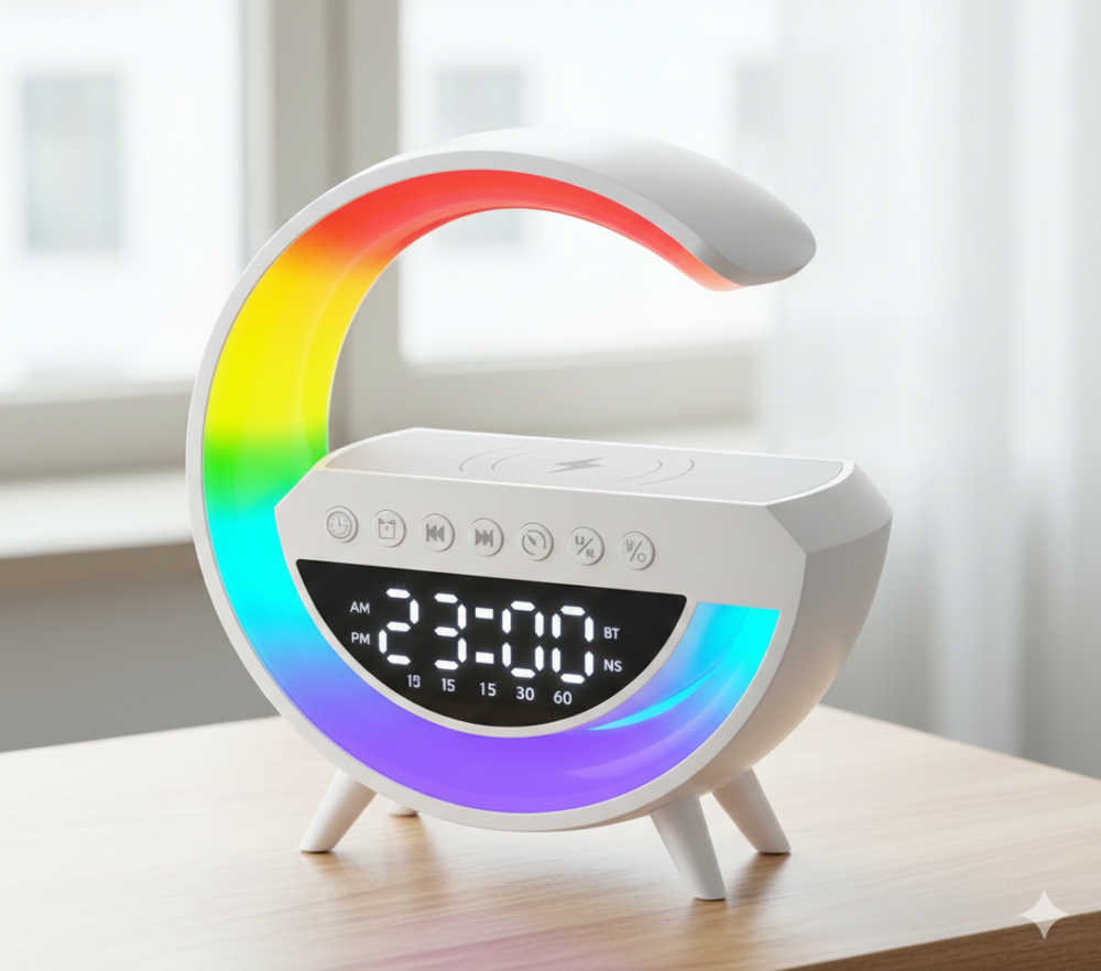 מיני רמקול בלוטוס G עם תאורה ומשטח טעינה!