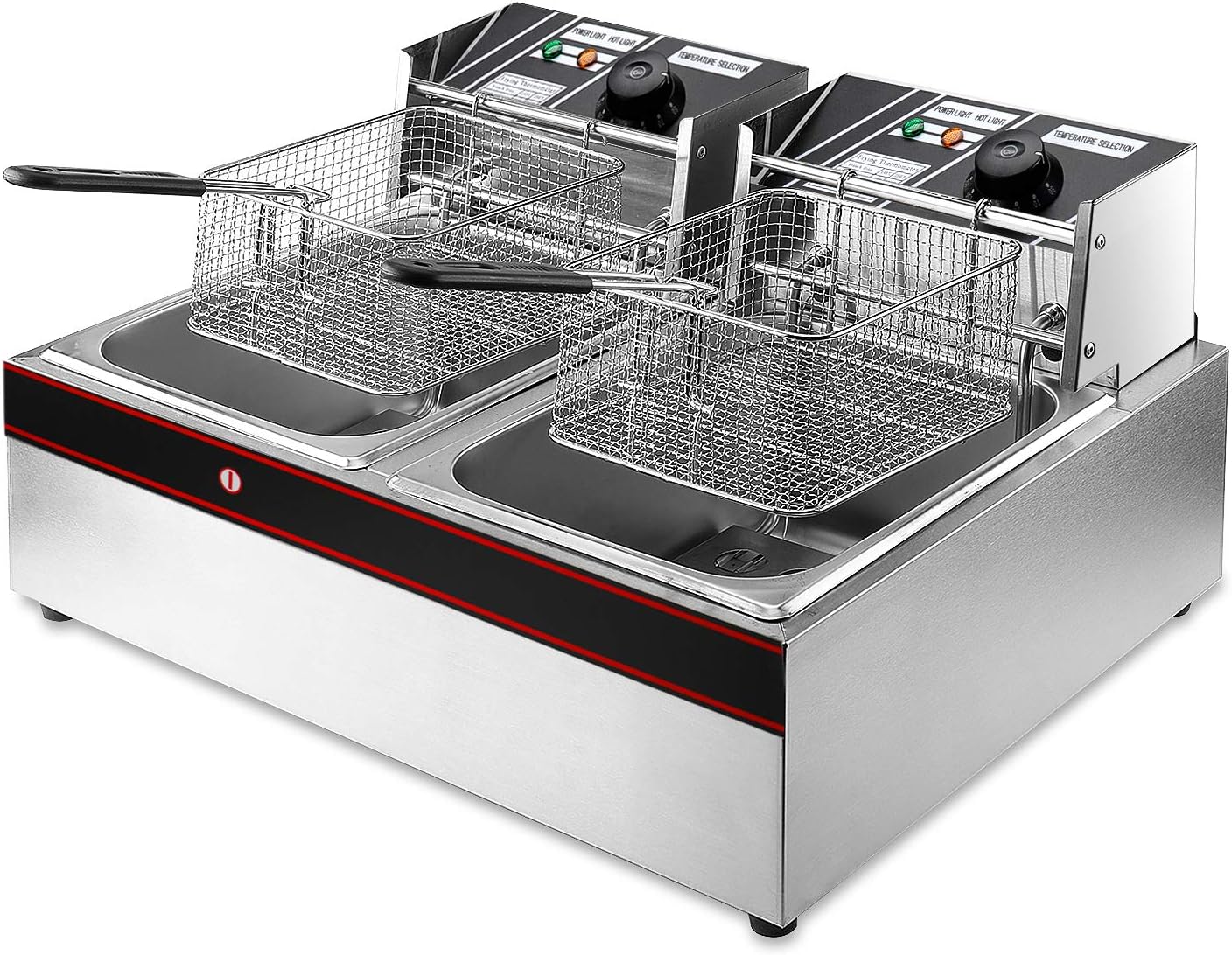 צ’יפסר מקצועי כפול 12 ליטר חשמלי