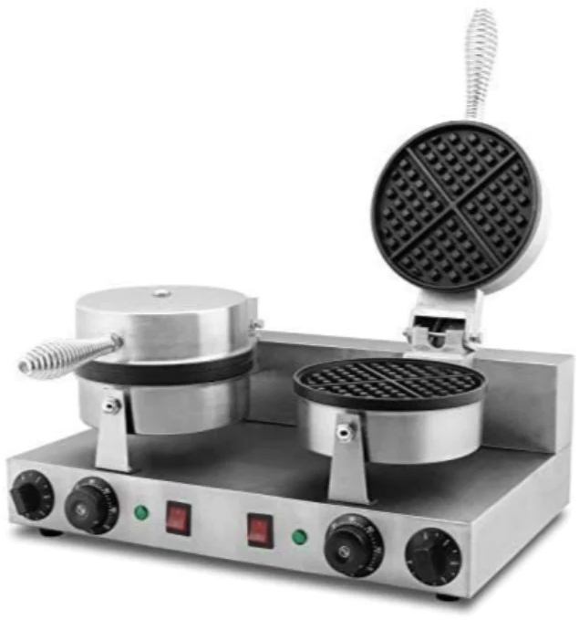 מכונת וופל בלגי מתהפכת תעשייתית ראש כפול