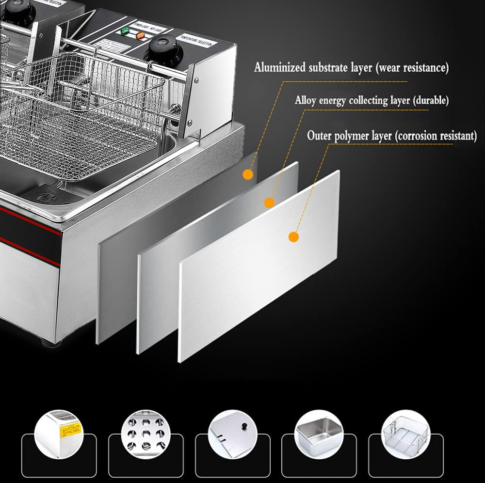 צ’יפסר מקצועי כפול 12 ליטר חשמלי – תמונה 3