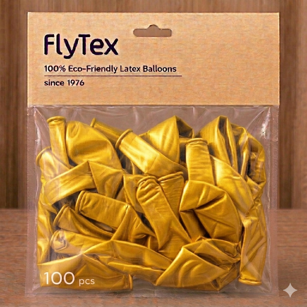 בלונים בצבע מטלי צהוב – חבילה של 100 יחידות בגודל 12 אינץ