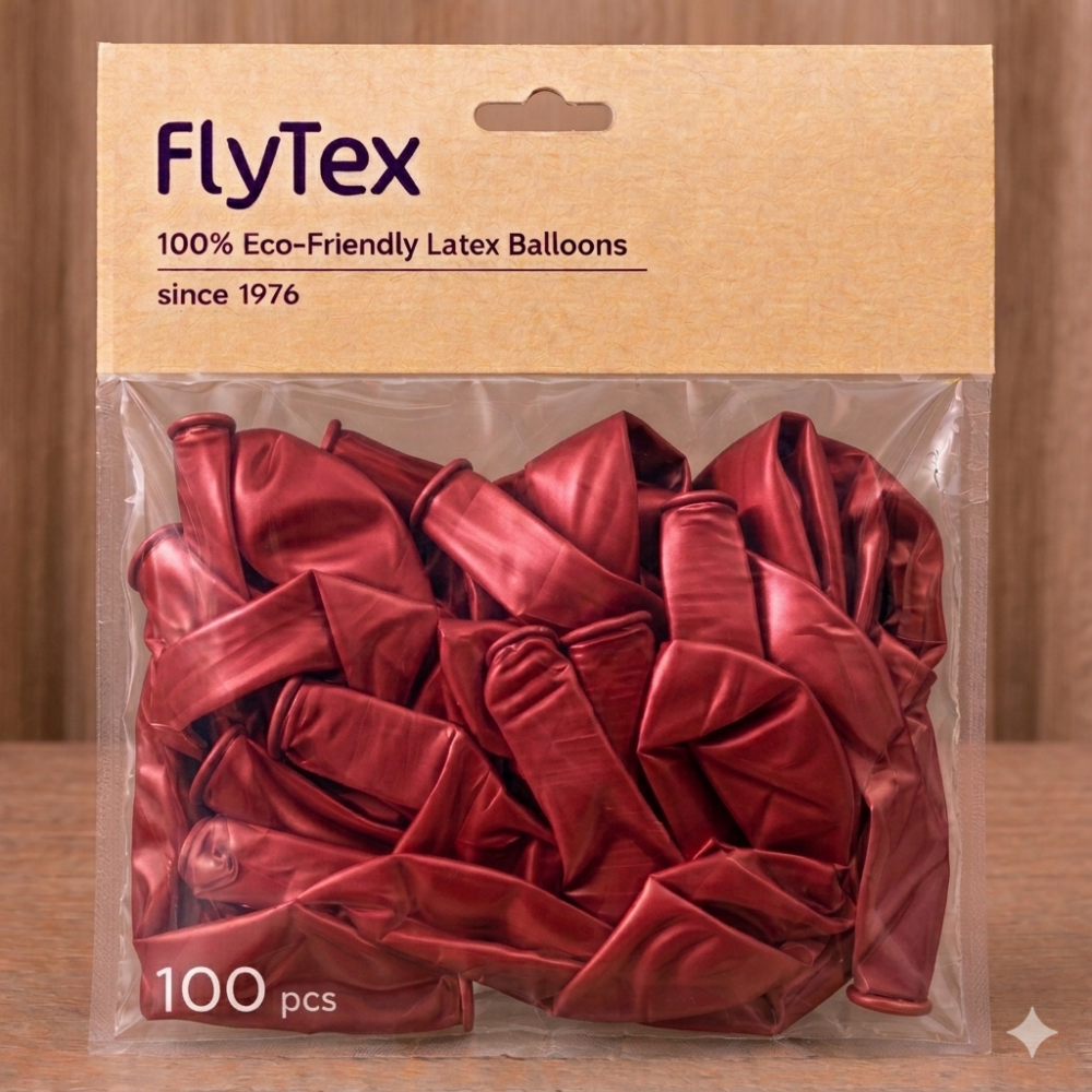 בלונים בצבע מטלי אדום – חבילה של 100 יחידות בגודל 12 אינץ