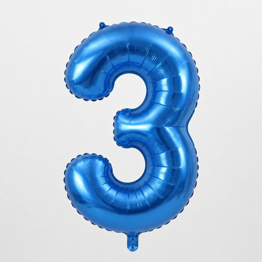 בלון ספרה 3 - כחול 34 אינץ׳