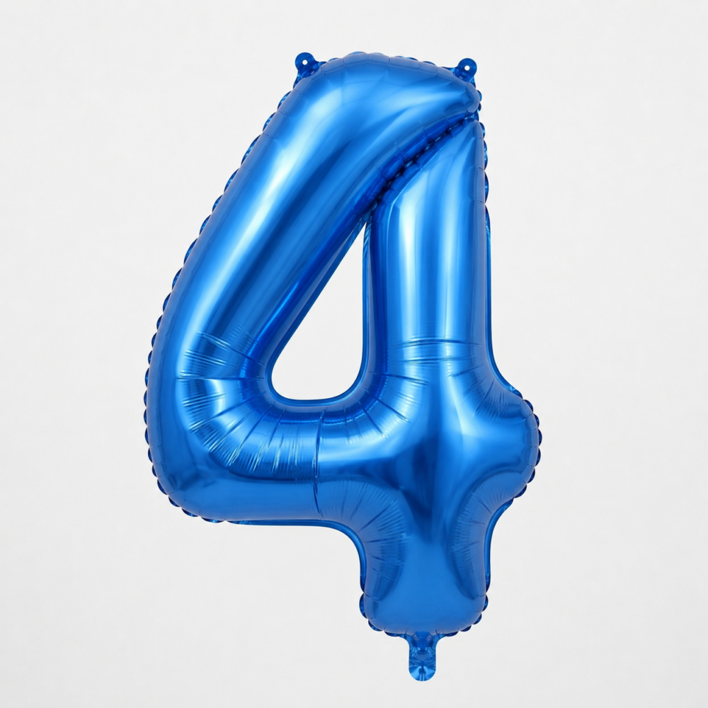 בלון ספרה 4  - כחול 34 אינץ׳